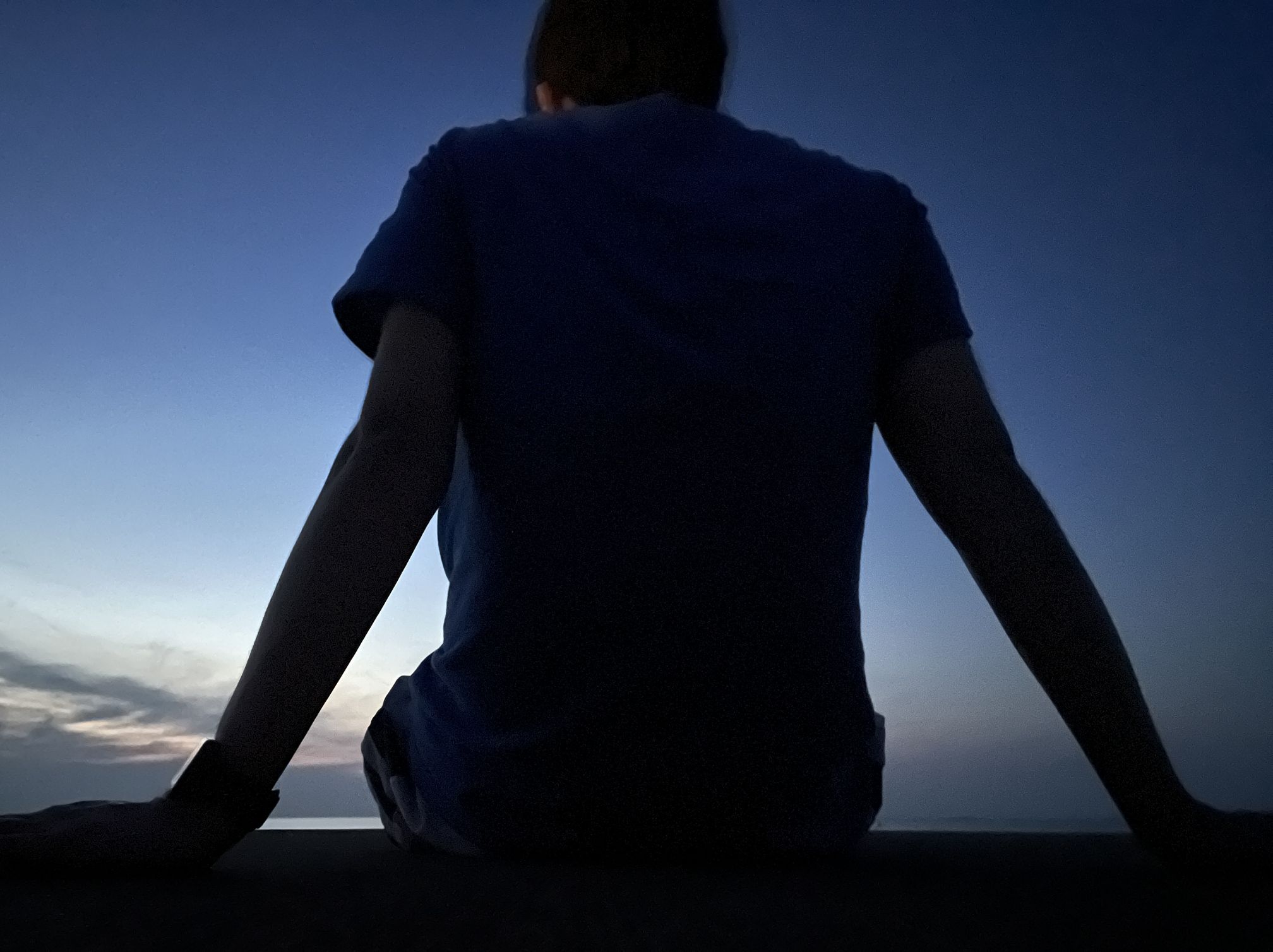Relaxing while watching a sunset